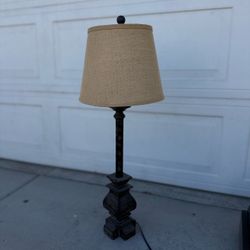Tall Buffet Table Lamp with Burlap Shade