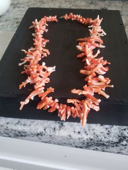 Real Rose Coral Necklace.