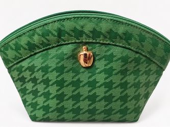 Green Houndstooth Cosmetic Pouch 1990’s collection