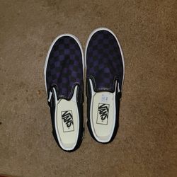 VANS shoes Purple And Black Checkers