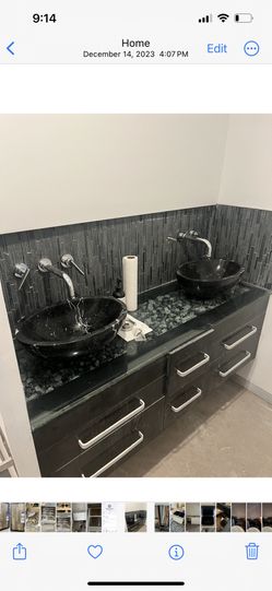 Real Marble Vessel Sinks And California Faucet Wall Mount Faucets