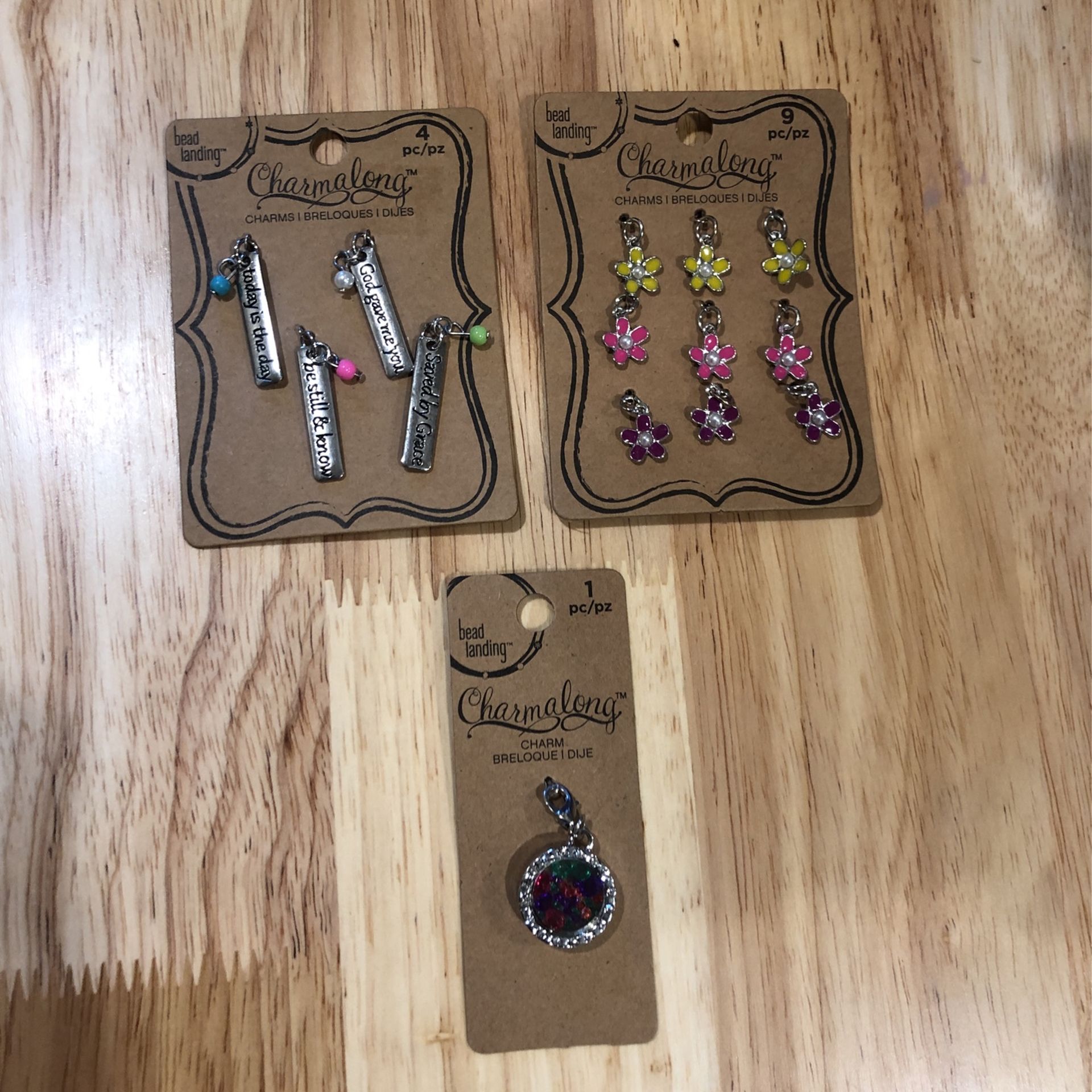 Bundle- (3) Cards Of Various Charms By Bead Landing
