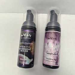 Wen Restorative Nourishing Mousse - Lavender & Mandarin Italian Fig NEW Set Of 2
