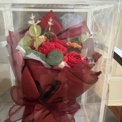 LED Crochet Rose Bouquet