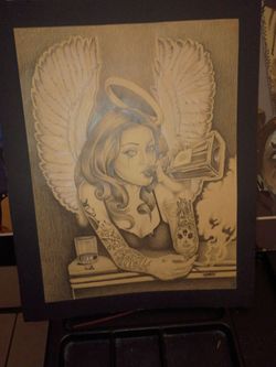 Hand drawn art ready for wall frame.