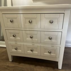 White 3-Drawer End Table & Matching Wall Mirror