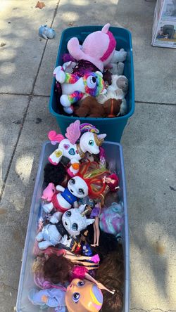 Tubs full of toys-dolls-barbies-accessories