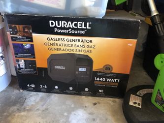 New in box Duracell PowerSource Gasless Generator – 1440W / 660Wh