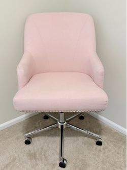 Serta Leighton Mid-Back Office Chair with Chrome  Nailheads, Memory Foam Cushion, Padded Armrests