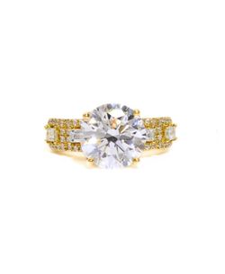 5.30ctw Round Lab Diamond And Natural Diamond Setting 18ky