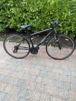 26” Men's DISPATCH hybrid bike offers an upright comfortable ride and lightweight alloy rims