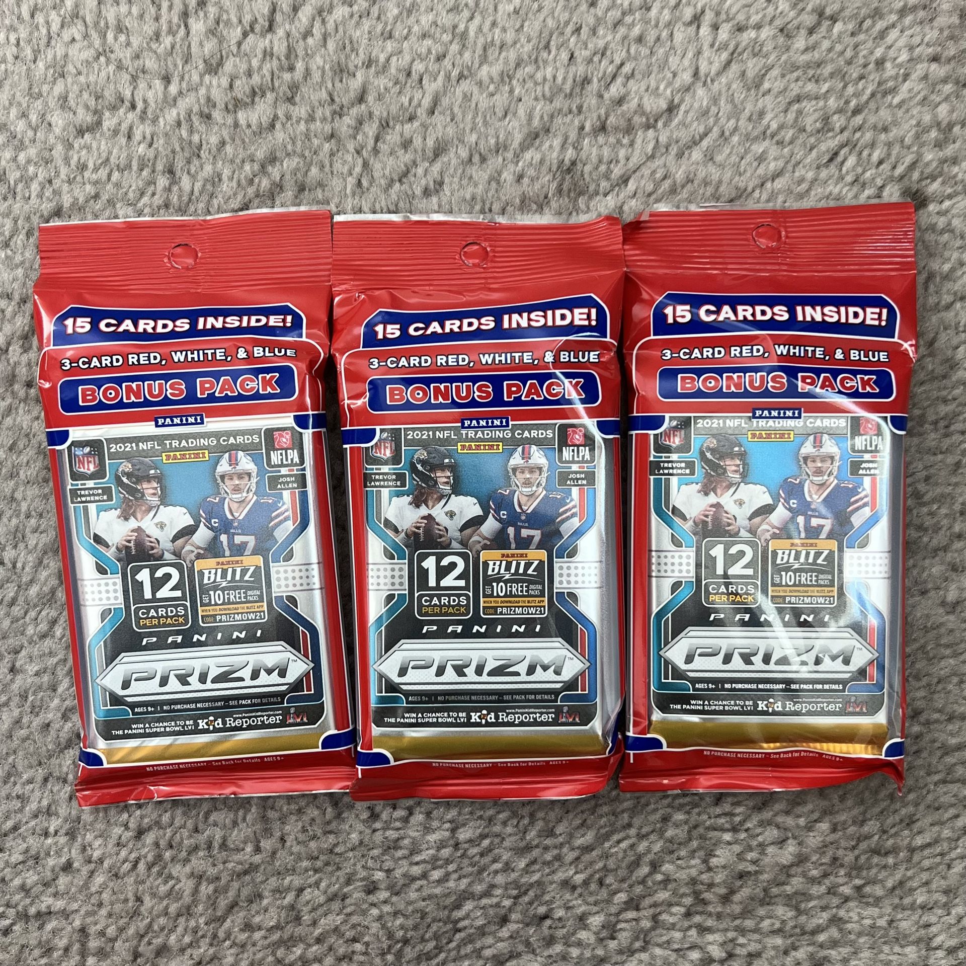 2021 NFL Prizm Cello (lot of 3)