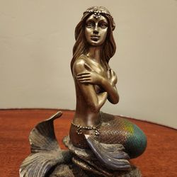 Mermaid Statue-Ebros Aged Bronze Resin