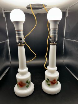 Vintage milk glass lamps