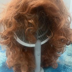 Long Curly Orange Red Wave Wig Princess Costume Fluffy Womens Wig Halloween Cosplay Party Synthetic Wigs