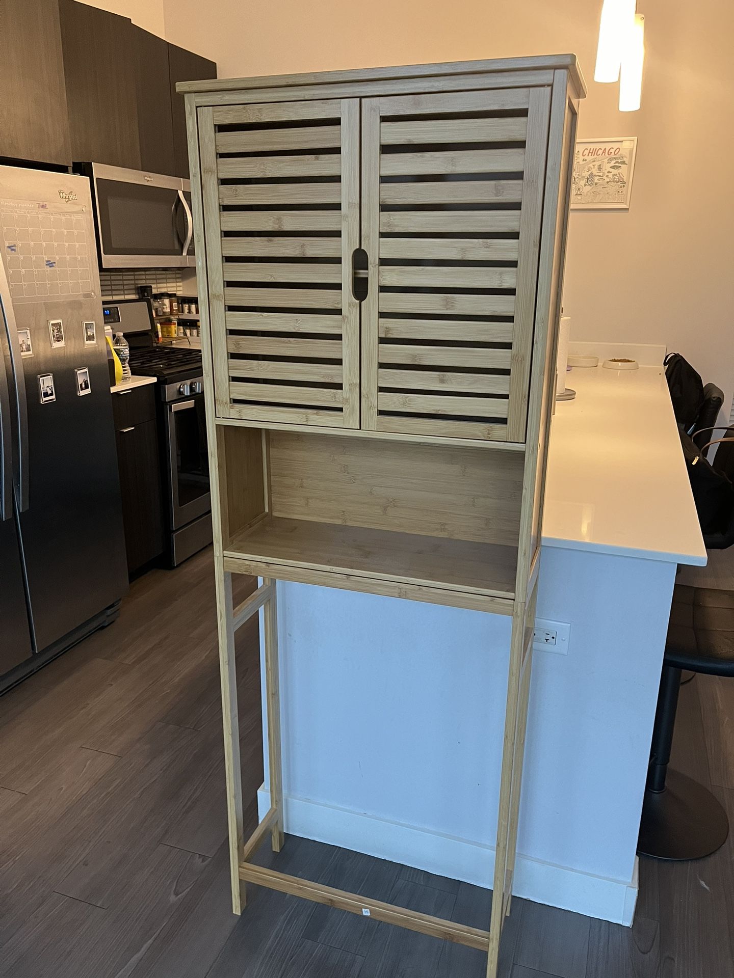 Bamboo Bathroom Storage Cabinet/Organizer/Shelf