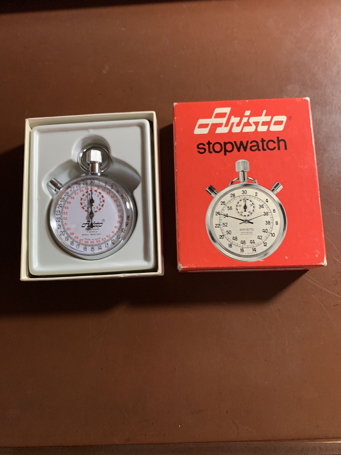 SWISS made ARISTO APOLLO (7Jewels) STOPWATCH-vintage In Excellent Shape & in Good Working Condition!
