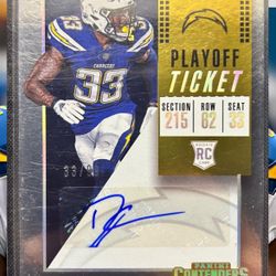 Derwin James Rookie Auto #33/99 Triple # Match – Chargers RC Contenders