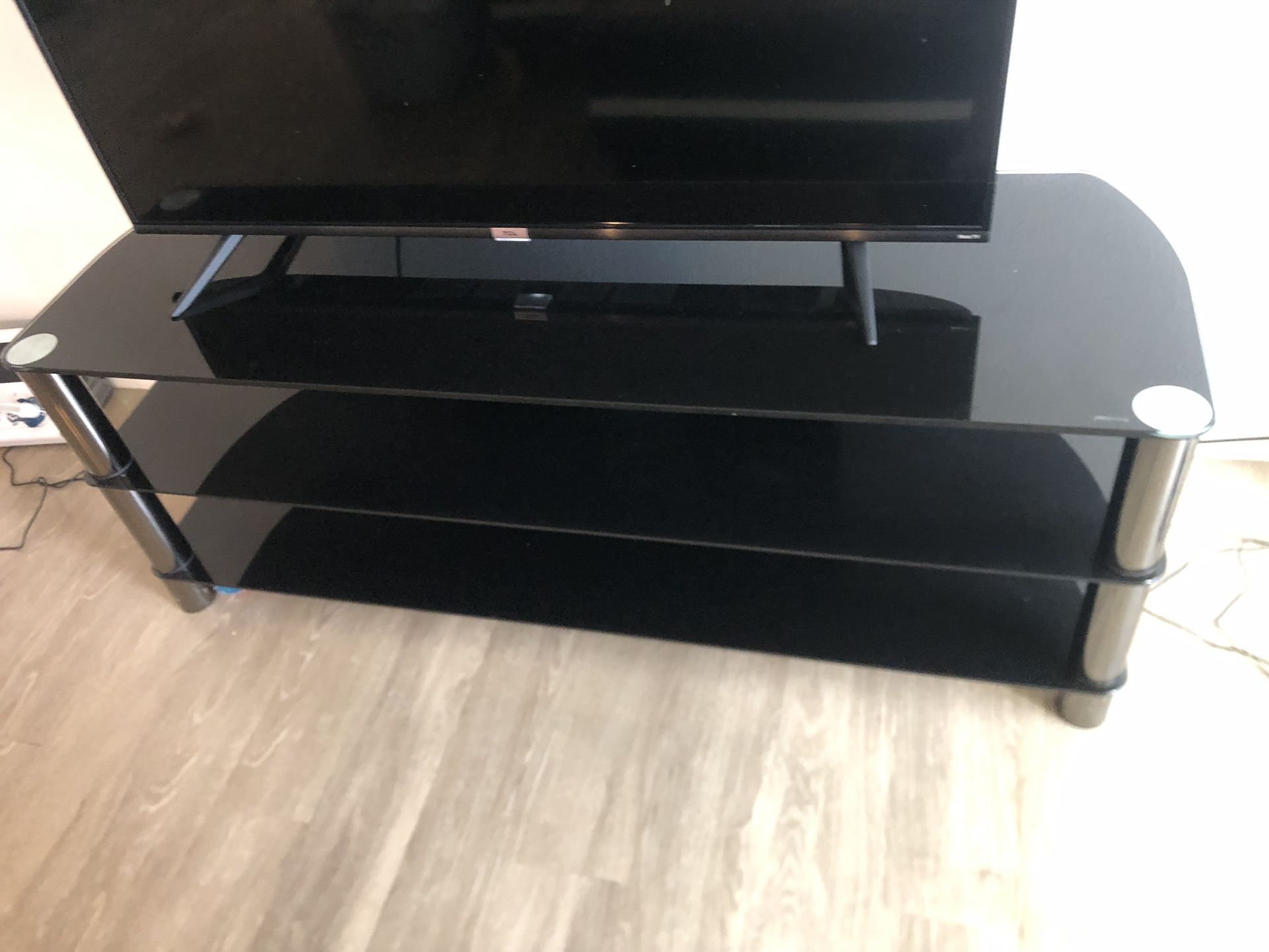 Black Glass TV Stand