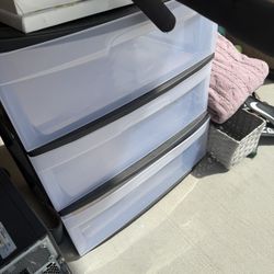 Sterilite Wide 3 Drawer Cart Black 15x21x24