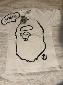 Bape white on black outline medium