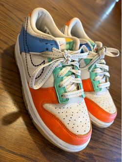 Nike Dunk Low PS White Blue Safety Orange  US 5 Y
