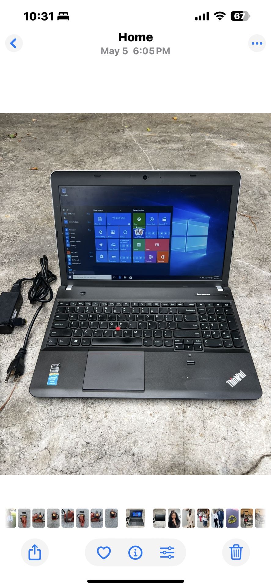 Lenovo Laptop Windows 10 Pro 500 Gigs Storage And Memory Speed 4 Gigs With Camera And WiFi Good Battery And Original Charger Works Very Good
