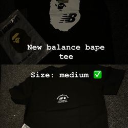 new balance bape tee size medium 