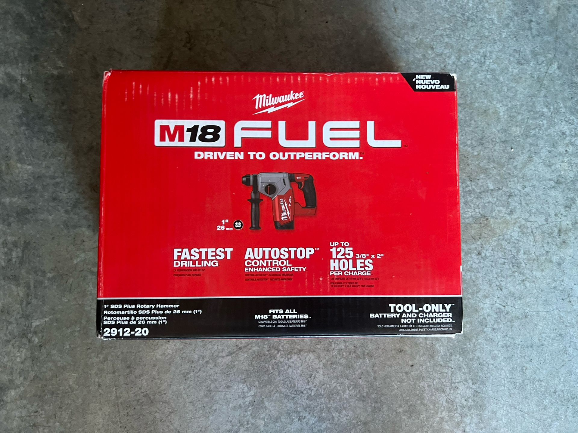 Milwaukee Fuel 1” SDS+ Rotary Hammer 2912-20
