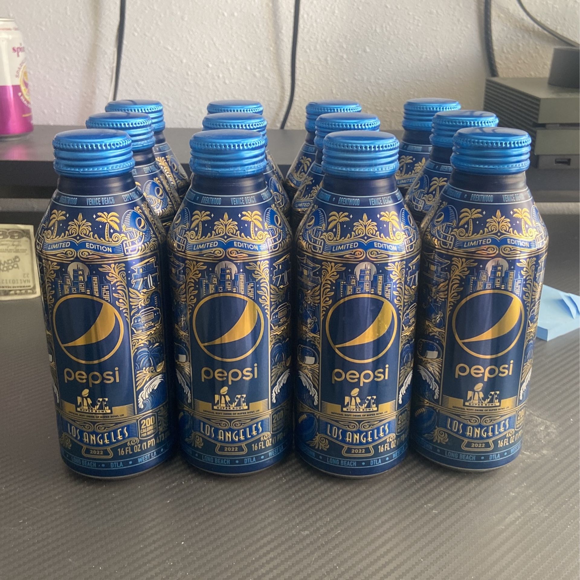 12 Pepsi Limited Edition Super Bowl LV1 2022 Cans