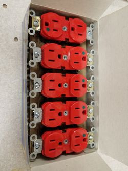 10x Red Receptacle Outlet & Covers