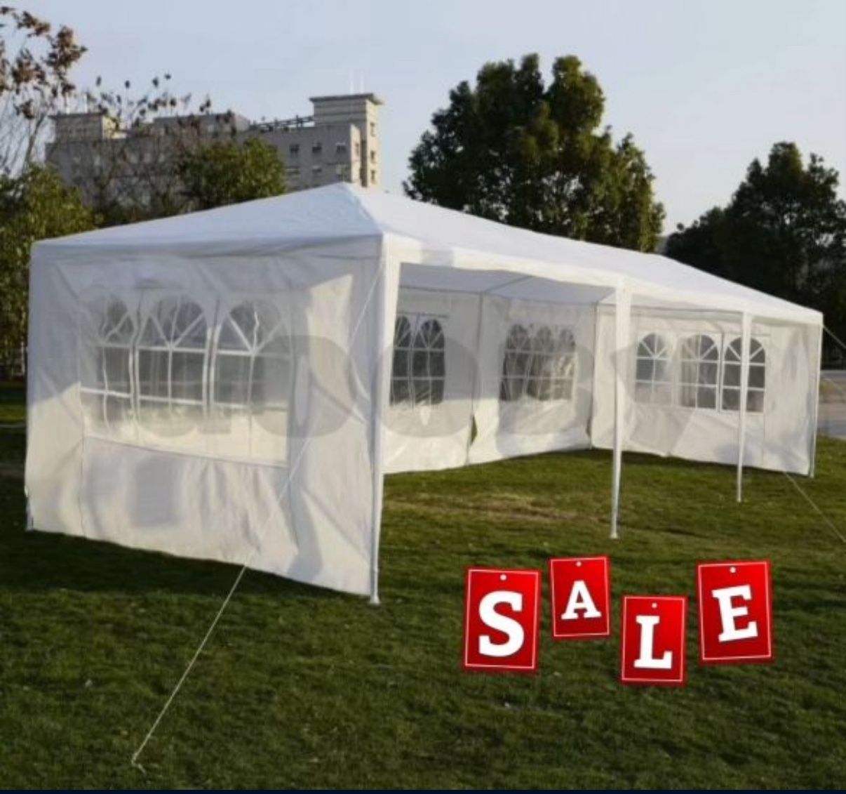 10'x 30' White Gazebo Wedding Party Tent Canopy With 6 Windows & 2 Sidewalls-8