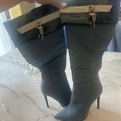 High Heel Jean Boots. 