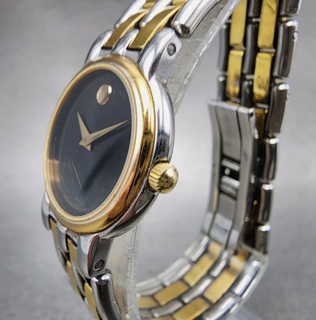 $1,295 MSRP | Movado Unisex Museum Black Dial Two Tone Quartz Watch - 81-E4-0823