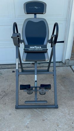 Innova Inversion Table – Good Condition  Selling an Innova inversion table with adjustable inversion settings, ankle supports, headrest, and comfort l