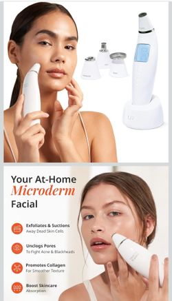 Vanity Planet Exfora Facial Microdermabrasion Wand - Pore Vacuum, Blackhead Remover, Acne Exfoliator, Wrinkles Reducer for All Skin Types - Microderma