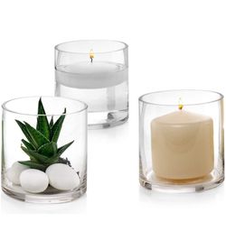 Set of 12 Heavy Glass Vases