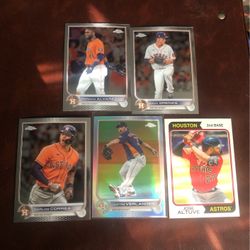Houston Astros Baseball Cards Ft. 2023 Heritage Sp And A ‘22 Topps Chrome Refractor! All Mint Condition! 
