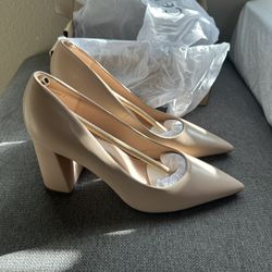 Elegant Chunky Heel Pumps | Pointed Toe Heels Size 8.5