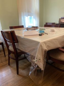 Antique cherry wood dining set