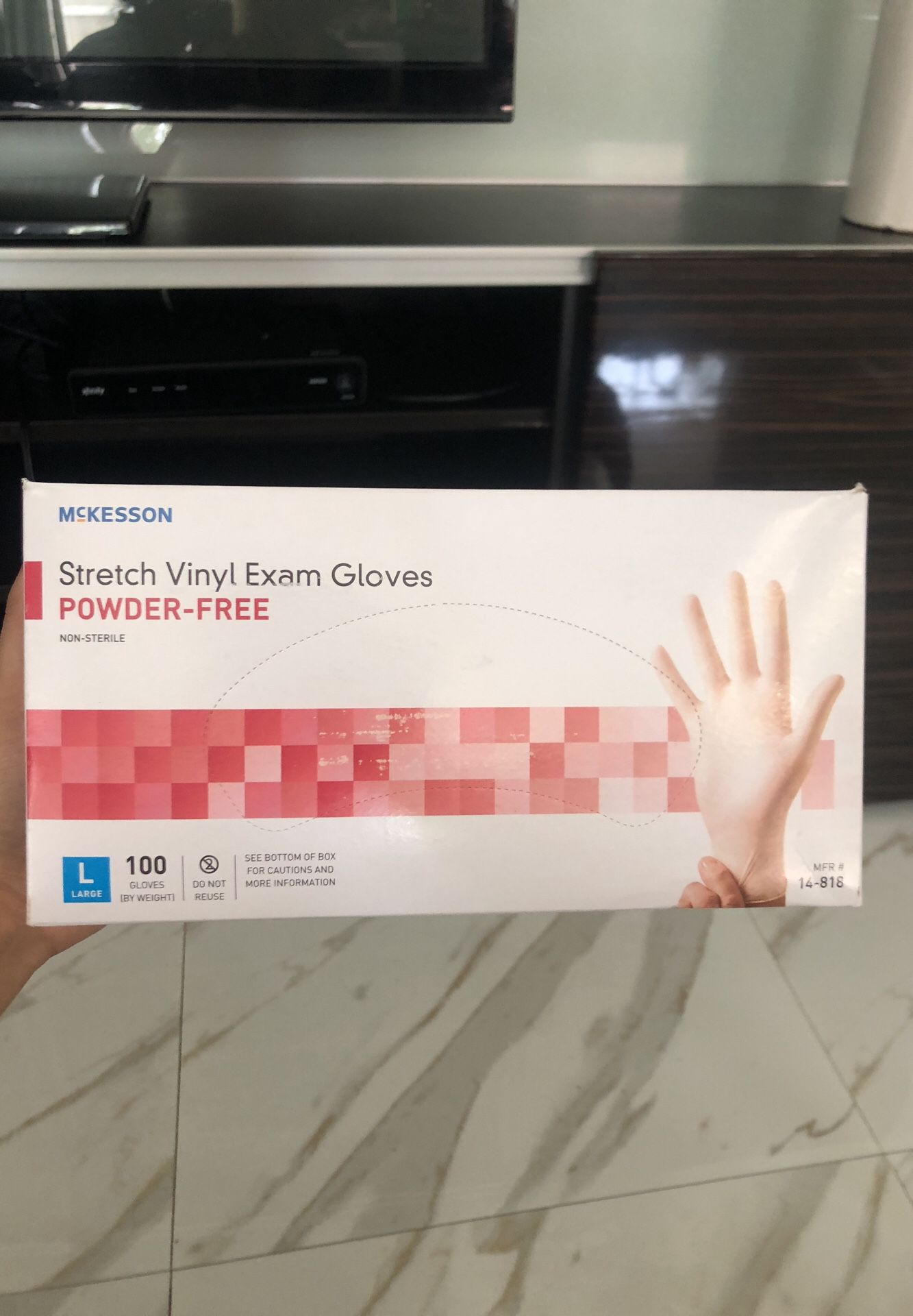 Powder free exam gloves size L