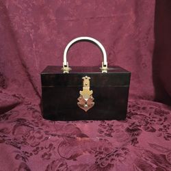 Vtg Faux Tortoise Shell Purse Handbag