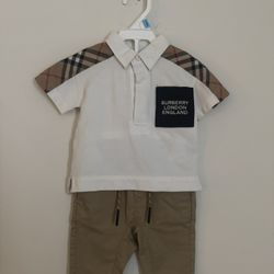 Burberry (Infant/ Toddler )Top & Bottom Set (6 M) Great Condition 
