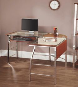 L shaped glass desk!