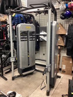Techno gym dual adjustable pulley functional trainer with two 100 pound weight stacks