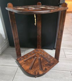 Corner Cue Pool Rack with Pool Sticks