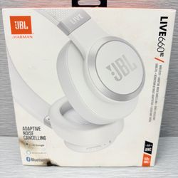 New Open Box JBL Live 660NC Bluetooth Wireless Over-Ear Headphones Noise Cancelling - White