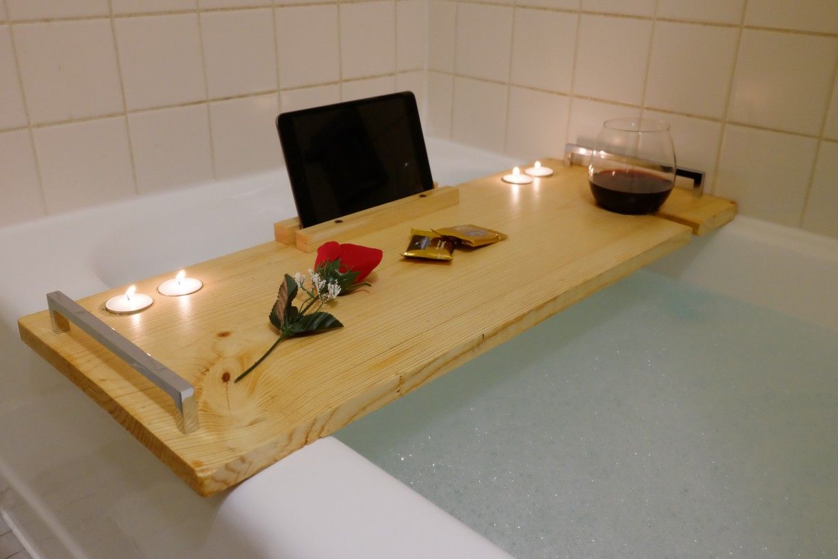Custom Wood Bathtub Relaxation Tray BurkeBuilding Perfect Gift!!!