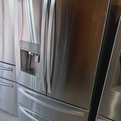Four Door Kenmore Refrigerator Stainless Steel 