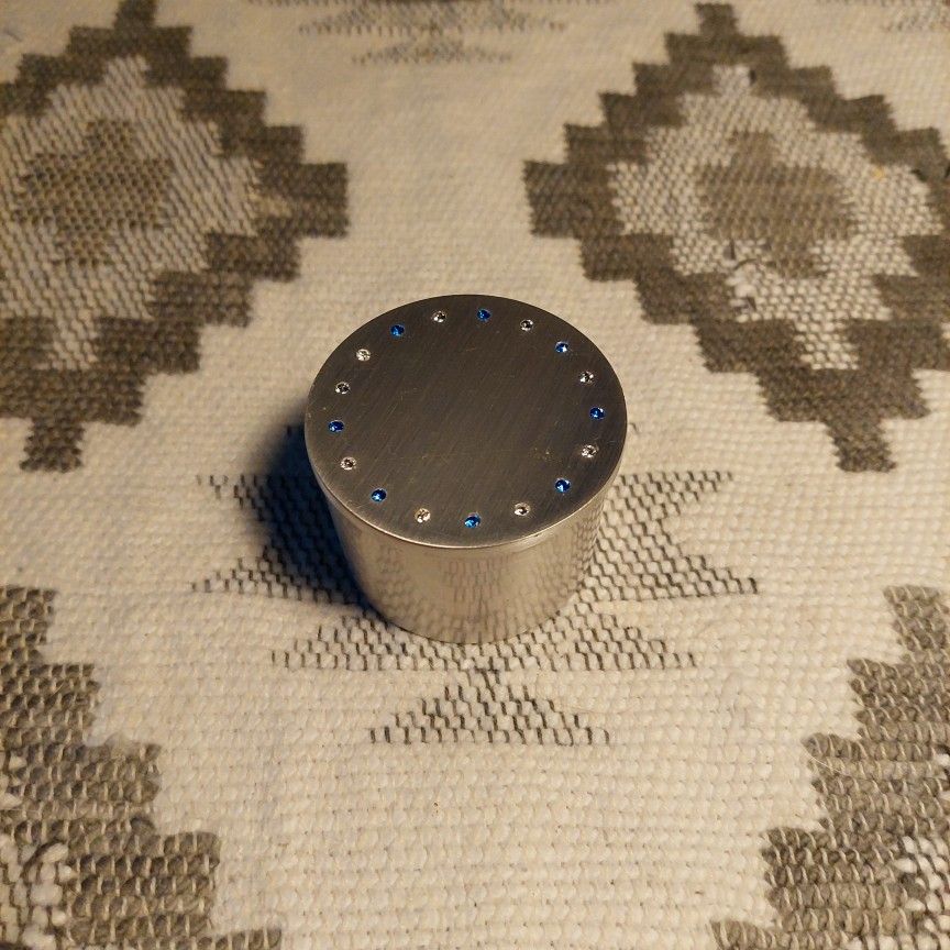 Silver Diamond/sapphire Trinket Box